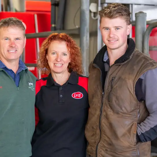 The Vines family in front of their robots