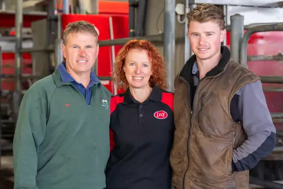 The Vines family in front of their robots